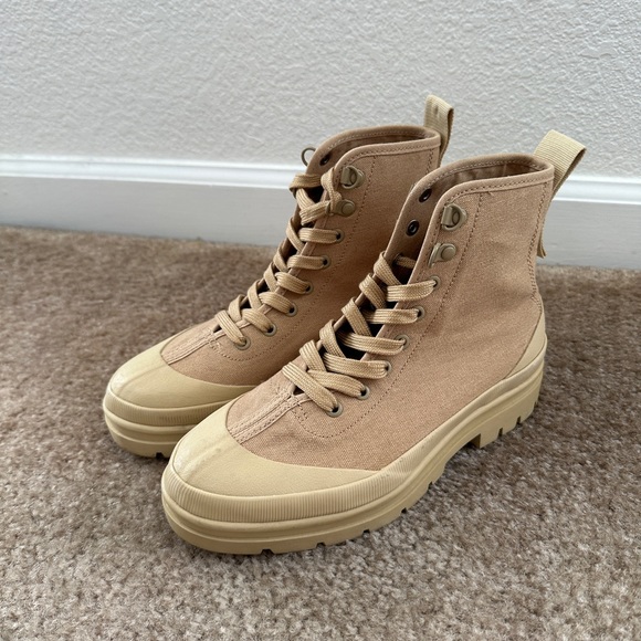 Everlane Shoes - Everlane The Canvas Utility Boot Sustainable 6.5 Khaki Combat military boots